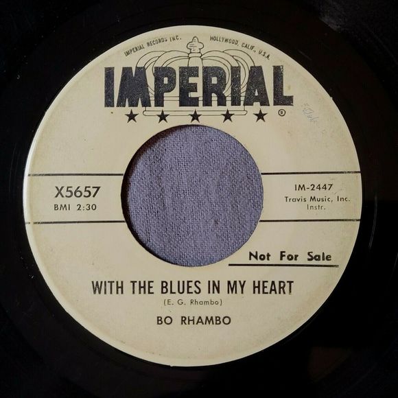 Bo Rhambo ‎Promo 45 Two For The Blues/With The Blues In My Heart on Imperial VG - Picture 2 of 2